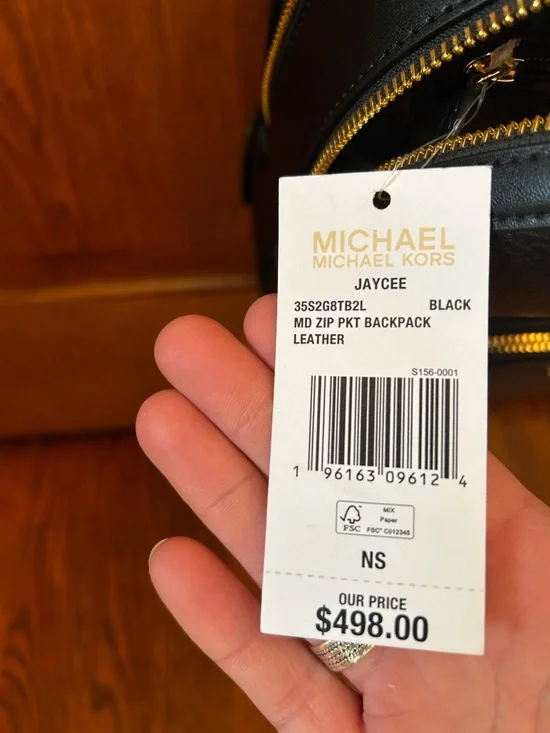 Michael Kors Black Leather Medium Jaycee Backpack with Gold Hardware - Picture 5 of 9